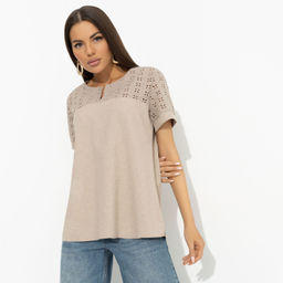 Туника свободная Лучше некуда (бежевая) - Charutti фото 2