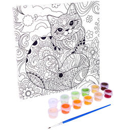 Картина по номерам на холсте с подрамником «Грациозная кошка», 20×20 см