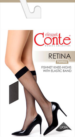 Цена за 2 пары. Носки Удлиненные CONTE RETINA Гольфы в мелкую сеточку natural - Conte elegant фото 6
