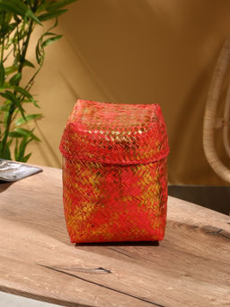 Корзинка плетёная «Голден», 16×16×23 см, розовая