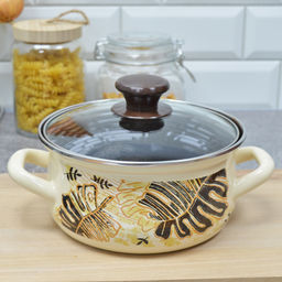 ЭМ_Набор кастрюль сфер. 3 пр. "Техас - 1- Экстра" (1,5л, 2,0л, 3,0л) (слоновая) КМК