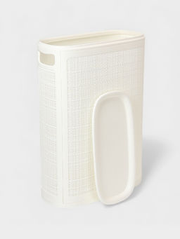 Плетёная корзина для белья с крышкой "Лён" 45л 43×20×60см, цвет белый