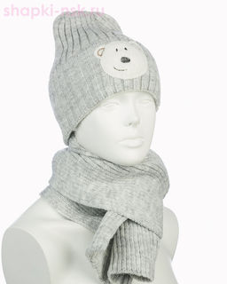 18-37-L Комплект для девочки флис (колпак+шарф) (50-54)