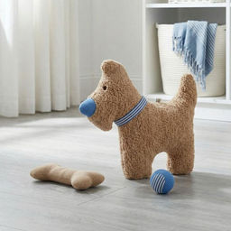 Подушка декоративная арт.1184692-33 Щенок БЕНО хлопок беж