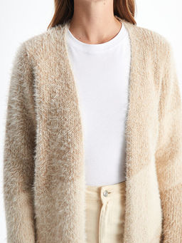 ?al Yaka Renk Bloklu Uzun Kollu Kad?n Triko H?rka