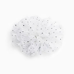 Бант для волос на резинке школьный, белый, 11 см, Кошечка Мари