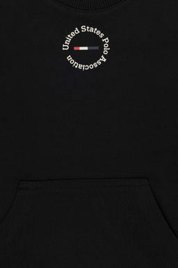 Черный базовый свитшот с круглым вырезом для мальчиков - U.s. polo assn фото 3