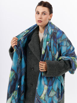 Большой, мягкий, тонкий и очень нежный двусторонний палантин с рисунком - Tantino фото 2