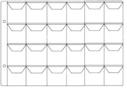 Лист на 24 монеты горизонтальный