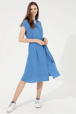 Женское синее тканое платье - U.s. polo assn фото 6