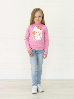 Джемпер-водолазка розовая зайка 645п (80, 52)