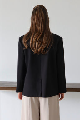 Siyah Normal/Regular Kal?p Dokuma Blazer Ceket TWOAW26BC00040