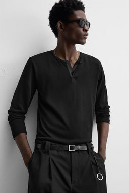 SEMI-SHEER T-SHIRT WITH OPEN NECK - Zara фото 7