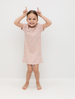 К 1156/дымчатая роза,зайчата сорочка ночная для дев