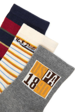 Erkek _ocuk Gri Melanj Soket _orap - U.s. polo assn фото 2