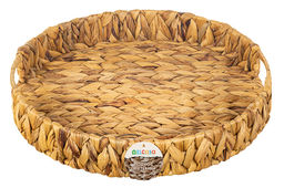 Поднос плетеный 38*38*6 см с ручками, водный гиацинт