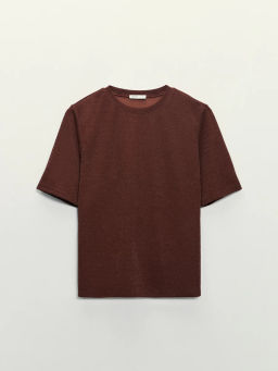 Футболка с люрексом и разрезами / Zarina