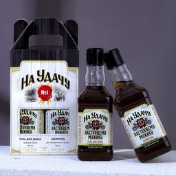 Подарочный набор «На удачу»: гель для душа и шампунь для волос виски, 2×250 мл, Чистое счастье