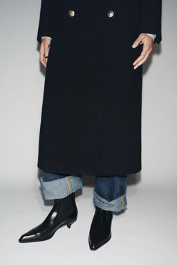 LIMITED EDITION LEATHER KITTEN HEEL ANKLE BOOTS - Zara фото 3