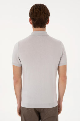 Erkek Slim Fit Polo Yaka A__k Gri Ti__rt - U.s. polo assn фото 5