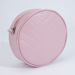 Сумка круглая из искусственной кожи, 18*18 см, цвет розовый - Nazamok фото 5