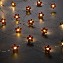 Гирлянда Нить 2 м роса с насадками Цветок, IP20, серебристая нить, 20 LED, батарейки ААх2 (нет в комплекте), свечение тёплое белое - Luazon lighting фото 3