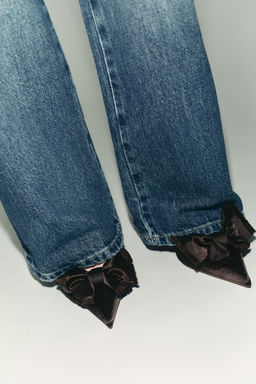 SATIN-FINISH SLINGBACK SHOES WITH BOW