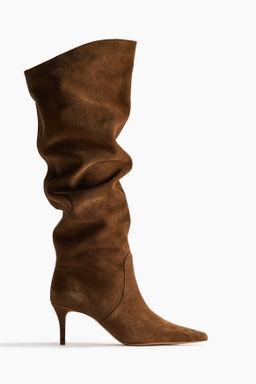 Botas a la rodilla en serraje afelpado