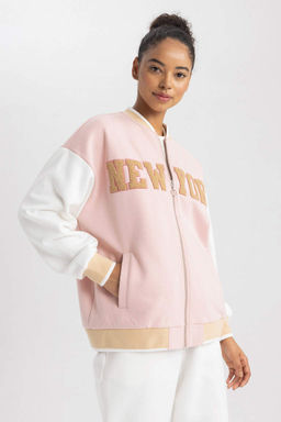 DeFactoFit Спортивный кардиган-бомбер оверсайз из плотной ткани  фото 4