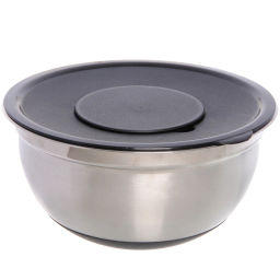 Миска из нержавеющей стали на силиконовом основании 3,6л 26см с 3-мя насадками-терками
