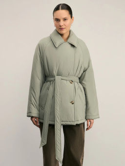 Куртка стеганая с поясом / Zarina  фото 3