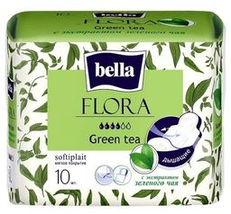 BELLA прокладки гигиен. FLORA (10шт) Green tea с экстрактом зеленого чая