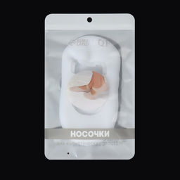 Носочки для педикюра, силиконовые, с лямкой, 16×9 см, размер M, белые