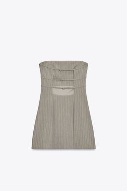 PINSTRIPE STRAPLESS DRESS - Zara фото 19