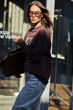 Лонгслив оверсайз с принтом