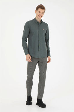 Мужские темно-синие брюки из плотной ткани