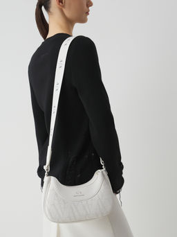 Женская сумка через плечо ARMANI EXCHANGE WAVE TRAFORO Артикул 4368392, белый  фото 2