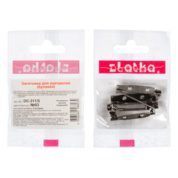 Zlatka Заготовки для броши DC-311/5 3 см 5 шт №03 под черный никель  фото 3