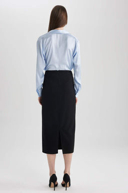 Юбка-карандаш миди с нормальной талией - Defacto фото 6