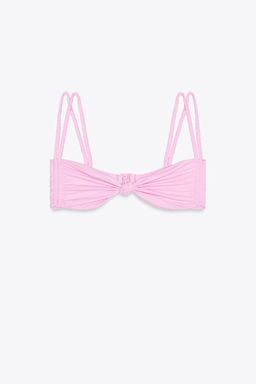 DOUBLE BRAID STRAP BIKINI TOP - Zara фото 5