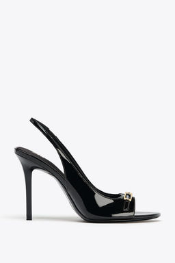 HIGH-HEELED PATENT-EFFECT SANDALS - Zara фото 9
