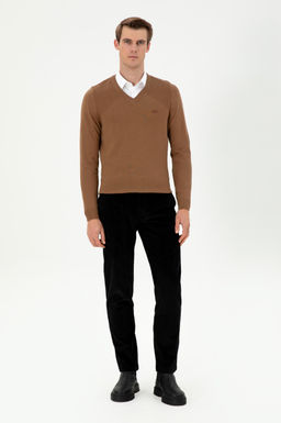 Мужской меланжевый свитер цвета хаки Неожиданная скидка в корзине - U.s. polo assn фото 4