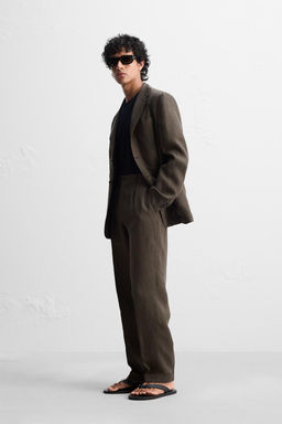100% LINEN SUIT TROUSERS - Zara фото 4