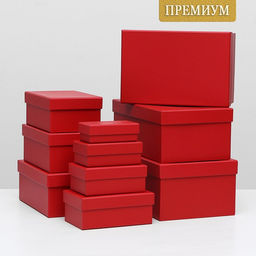 Набор коробок 10 в 1 30,5 х 20 х 13 - 12 х 6,5 х 4 см Красный