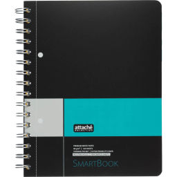 Бизнес-тетрадь SMARTBOOK А5 120л. клетка,спир,микроп,разд,карм,сер-бирюз - Attache фото 2