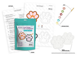 ФРЕЯ PNBM-044 Набор для раскрашивания по номерам (на магните) 9 х 9 см Таба-лапки