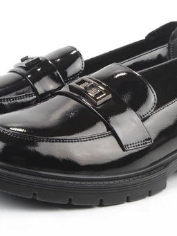 03-PDHL243-1 BLACK Лоферы женские (натуральная кожа)