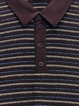 Джемпер с воротником поло в полоску / Zarina