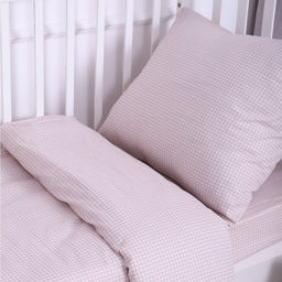Постельное бельё BABY Клеточка бежевый 112х147см, 110х150см, 60х60см, бязь 120г/м, , хлопок 100% - Атра фото 2