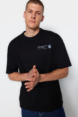 TRENDYOL MAN Beyaz Oversize/Genis Kesim Bask?l? %100 Pamuklu T-Shirt TMNSS23TS00238 - Trendyolmilla фото 3